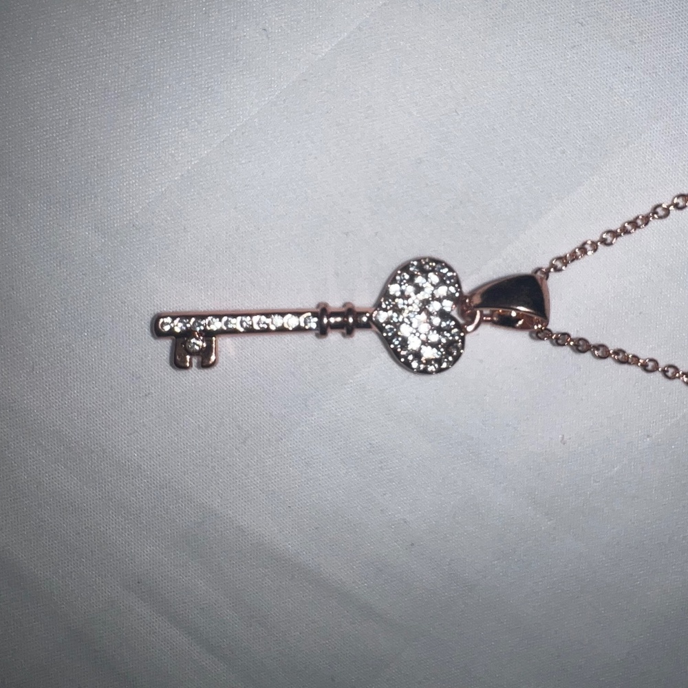 Rose Gold and Diamond Key Necklace